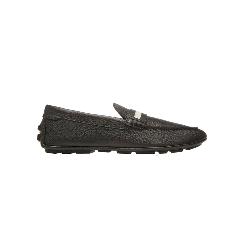 BALLY/巴利男士商务休闲黑色皮革乐福鞋6304670-HZO