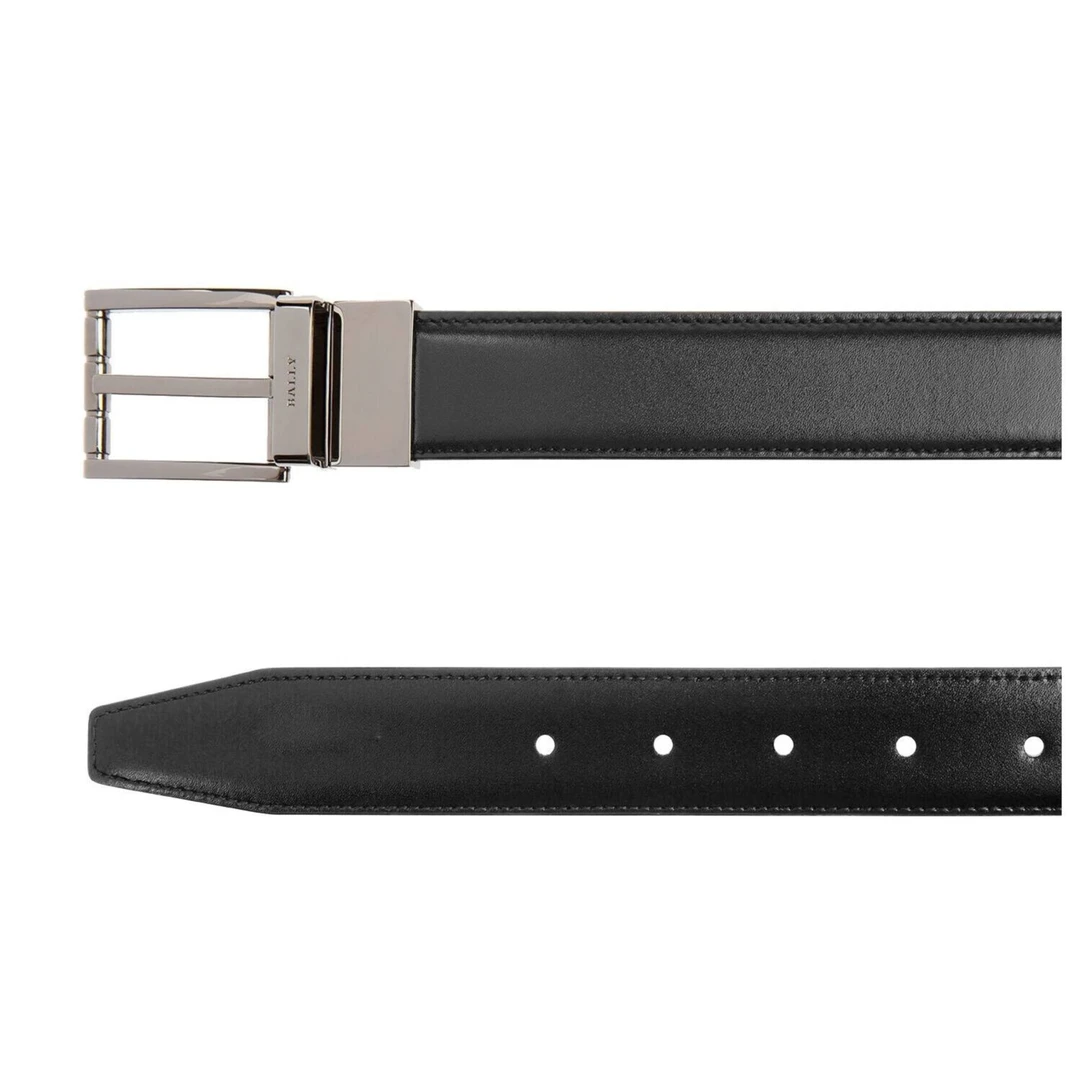 BALLY/巴利男士高档奢侈时尚休闲黑色牛皮腰带带扣皮带6235227-PH