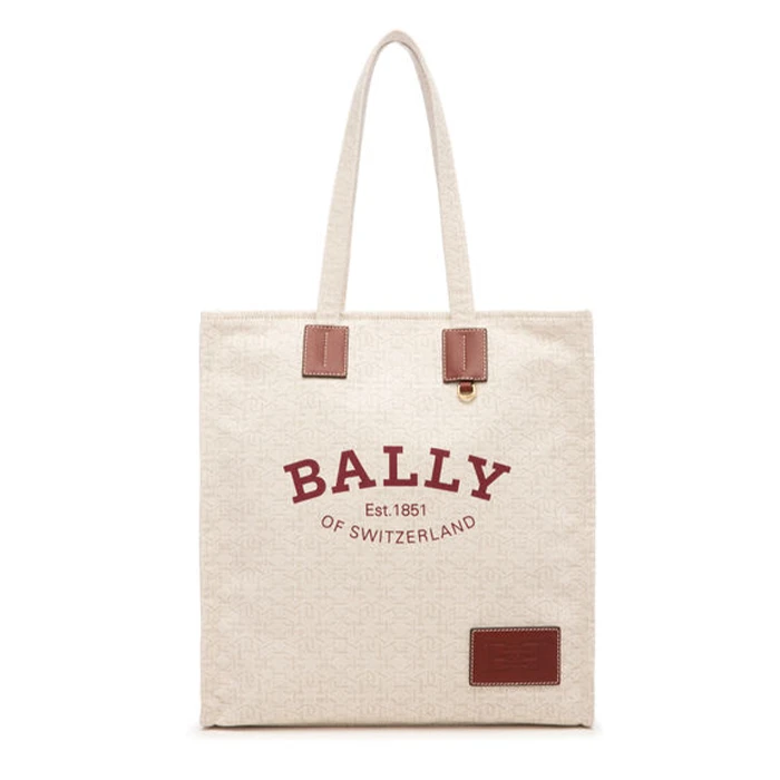 BALLY/巴利女士米色休闲百搭帆布单肩包6300090-PHD