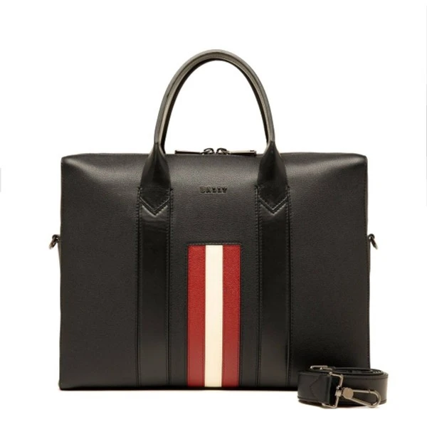 BALLY/巴利男士黑色牛皮时尚商务手提包6235377/6236757-PH