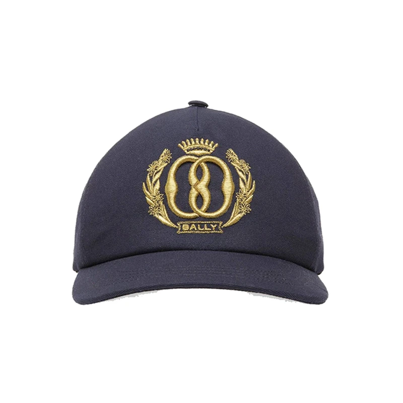 BALLY/巴利男士运动休闲刺绣鸭舌帽（蓝色）6304944-HZO