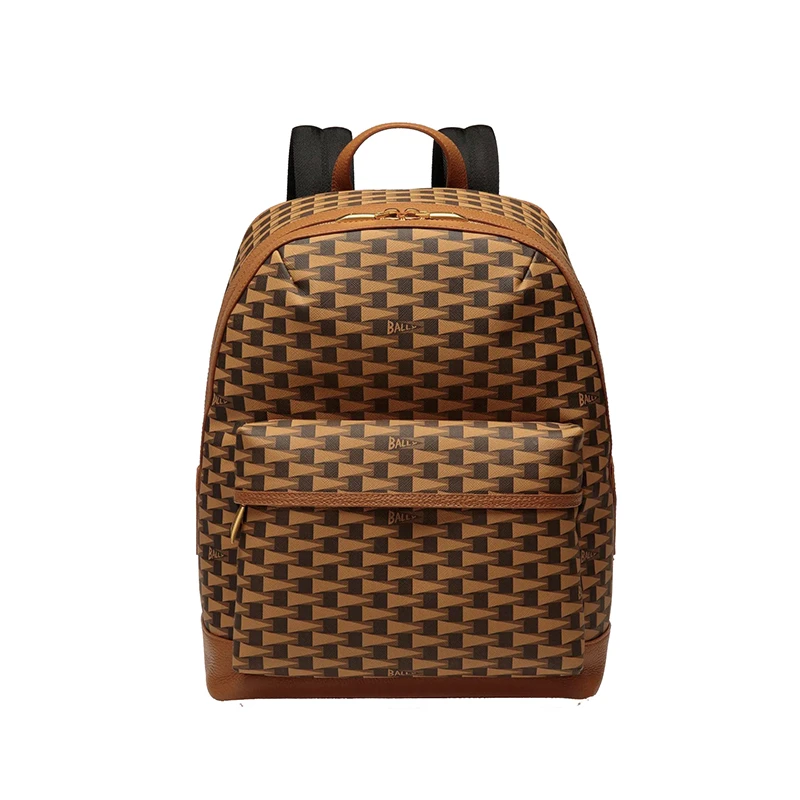 BALLY/巴利男士时尚复古棕色潮流双肩包6304856-HZO