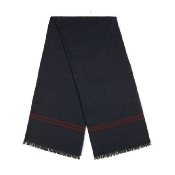 BALLY/巴利时尚经典男士女士墨黑色加厚保暖长款围巾6301822-PH