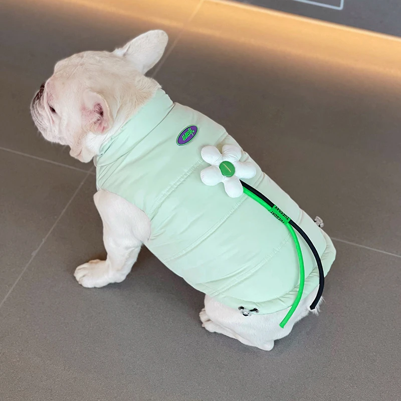 春秋新款法斗巴哥斗牛犬衣服比熊博美保暖加厚马甲背心棉服外套潮