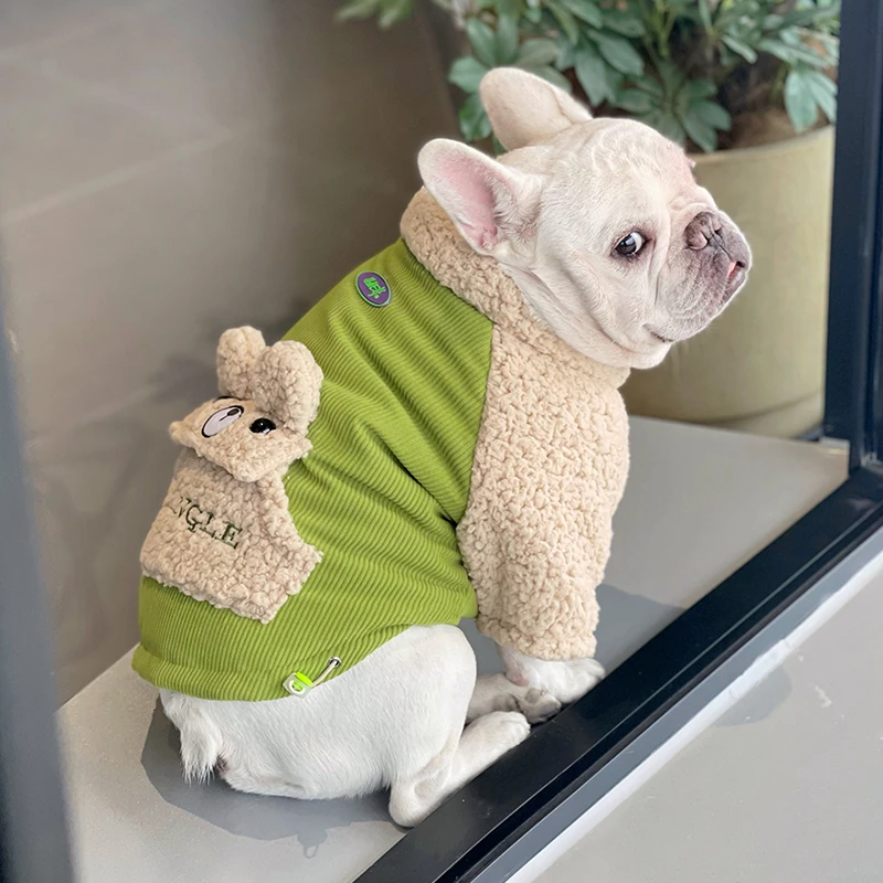 网红法斗衣服巴哥斗牛犬胖狗博美棉服加厚保暖防寒服饰冬款外套潮