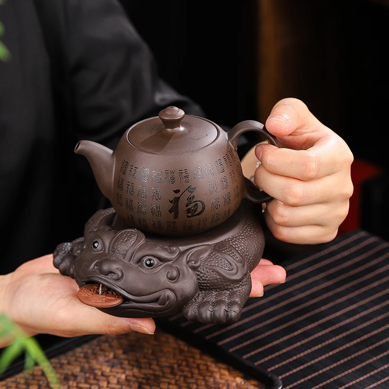 紫砂壶垫茶托壶承壶托龙龟金蟾功夫茶具配件隔热茶杯垫陶瓷底座