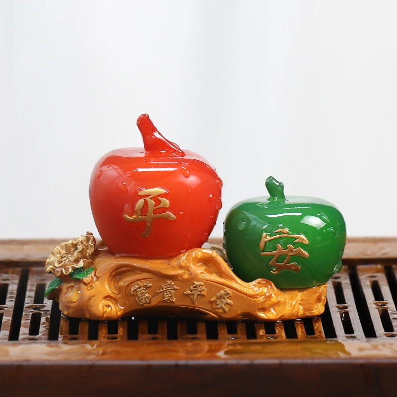 精品高档变色苹果水果摆设茶宠摆件家用可养平平安安茶室茶台摆设