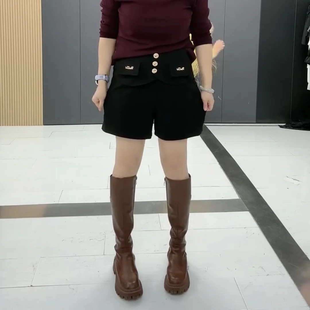 鑫家6770秋冬新款大码短裤裙显瘦百搭