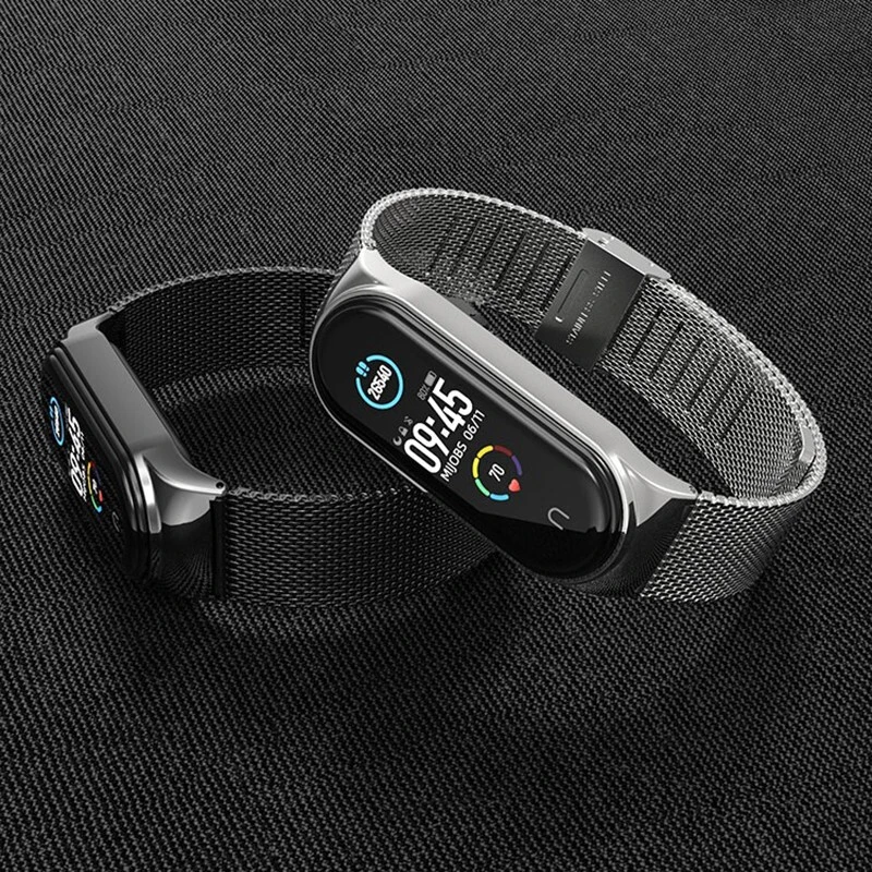 适用小米手环3/4/5表带磁吸6代小米智能手表7NFC金属手链女男钢带