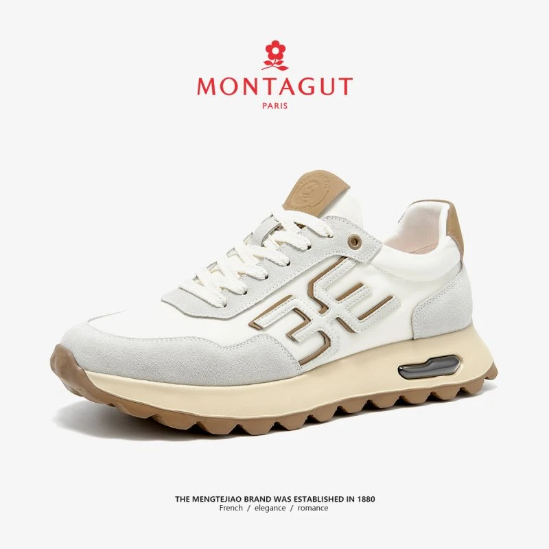 梦特娇MONTAGU夏季网面休闲舒适百搭透气飞织轻便鞋男款鞋子-182