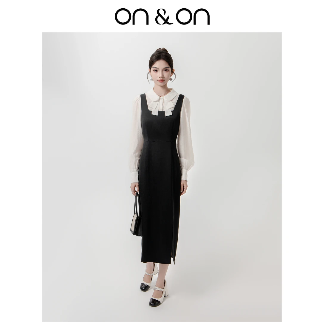 ON&ON/安乃安秋季新款韩系简约百搭纯色气质小黑裙-N4SA1626001