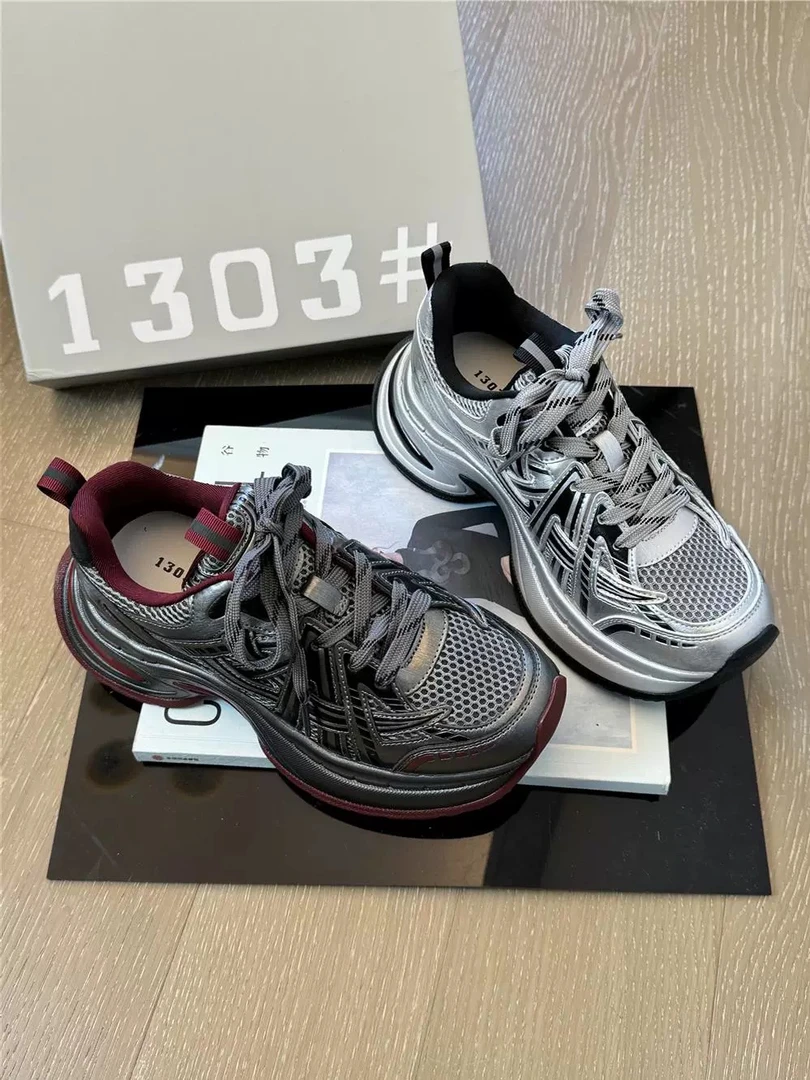 2024春夏厚底老爹鞋休闲鞋单鞋松糕厚底系带休闲鞋7943