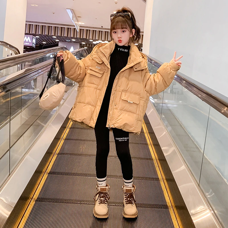 女童羽绒服2024年新款洋气冬装大童装冬季白鸭绒儿童羽绒服中长款