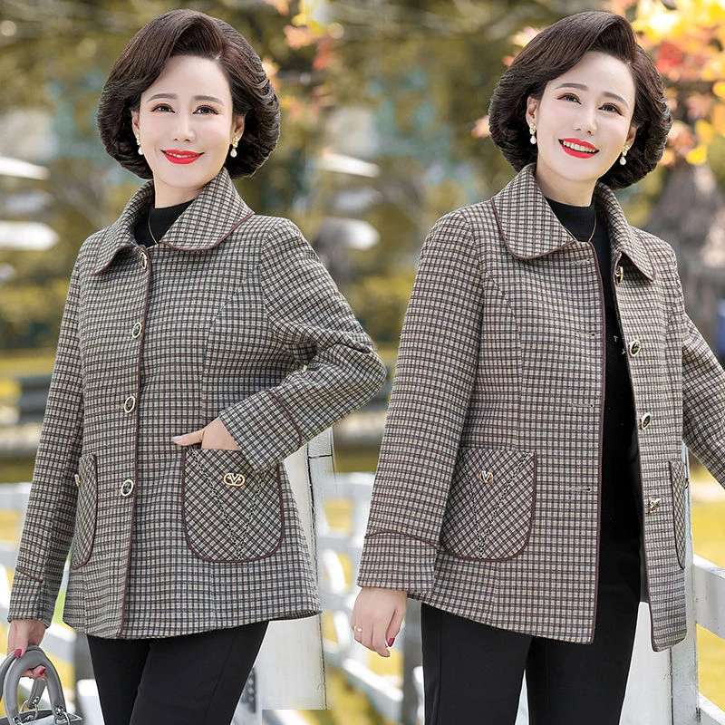 妈妈秋装外套2025春秋新款中老年女装休闲小西装50岁中年洋气上衣