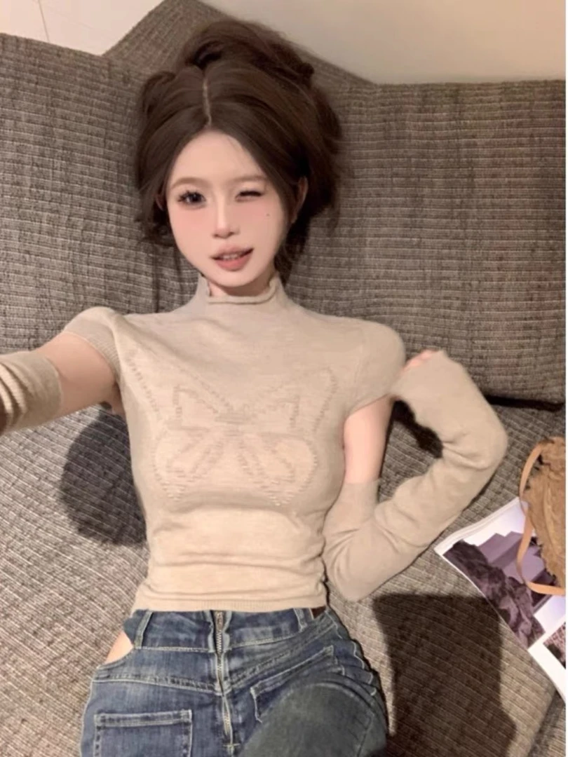 2199毛衣女秋冬新款辣妹修身短款上衣