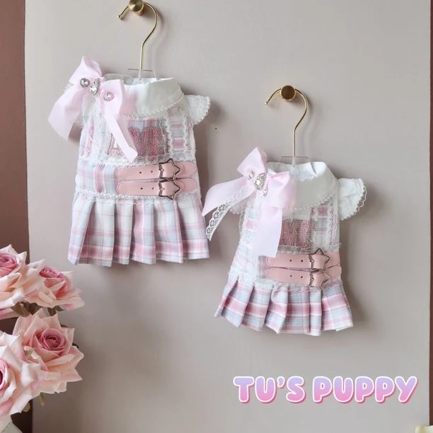 原创留洋千金名媛JK裙高级有质感小香风宠物狗狗马尔济斯春夏新品