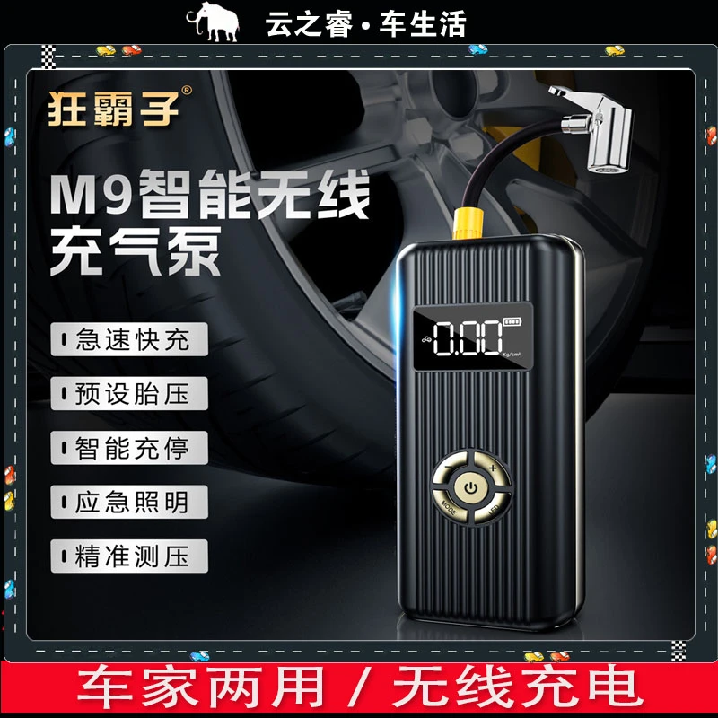 狂霸子M9充气泵车载充气泵跨境精品电动打气泵轮胎打气泵便携式