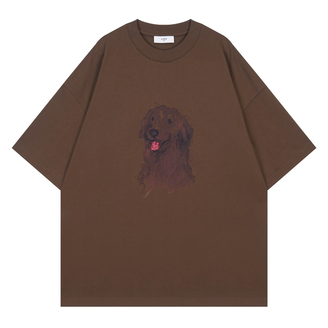 潦草小狗刺绣T恤1008