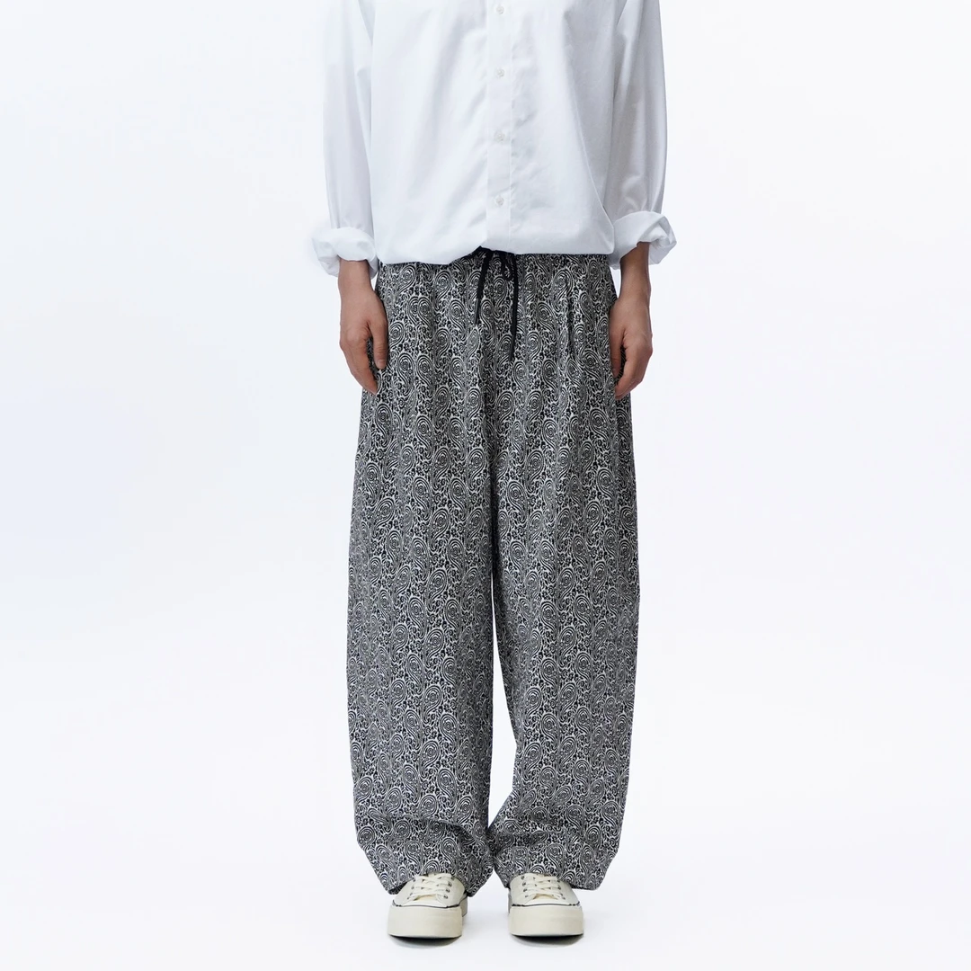 定制腰果花提花 图案松紧腰头百搭休闲裤子8815