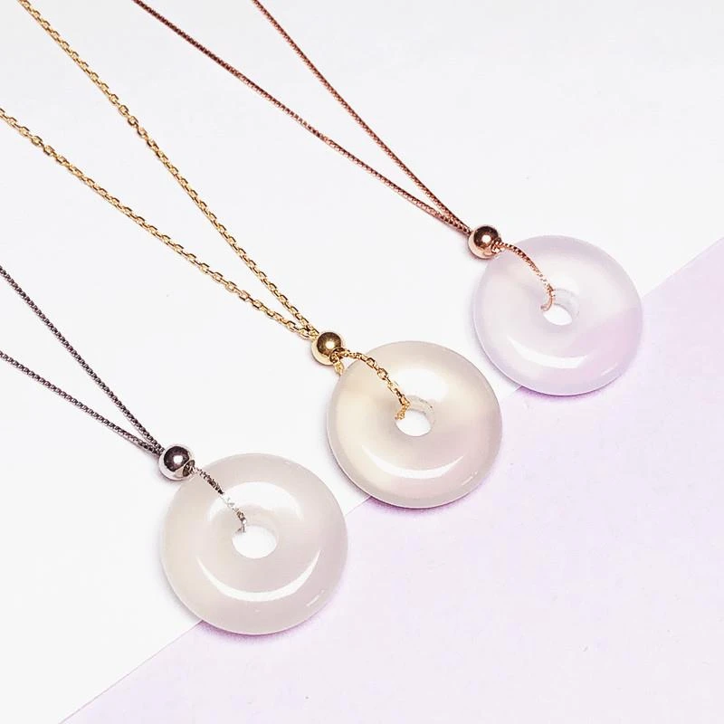 925银银制品 s925纯银项链针式链加长盒子十字链穿平安扣百搭银链