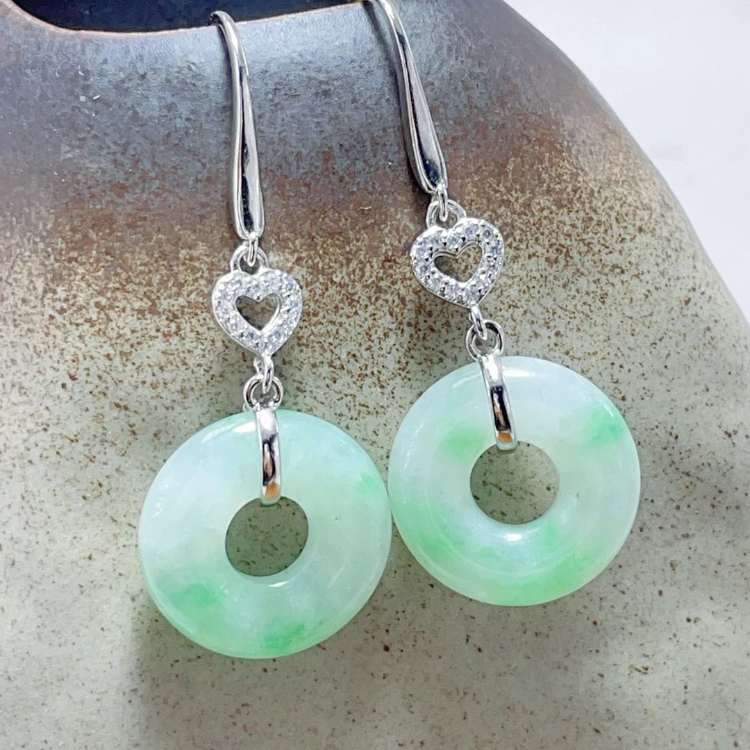 925银银制品 S925纯银耳环耳钩吊环扣甜甜圈耳坠耳饰小玉环圆环扣