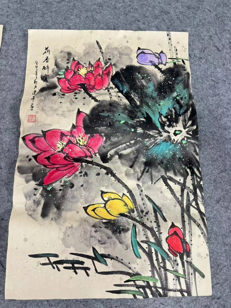 一幅《荷香醉容》画作03