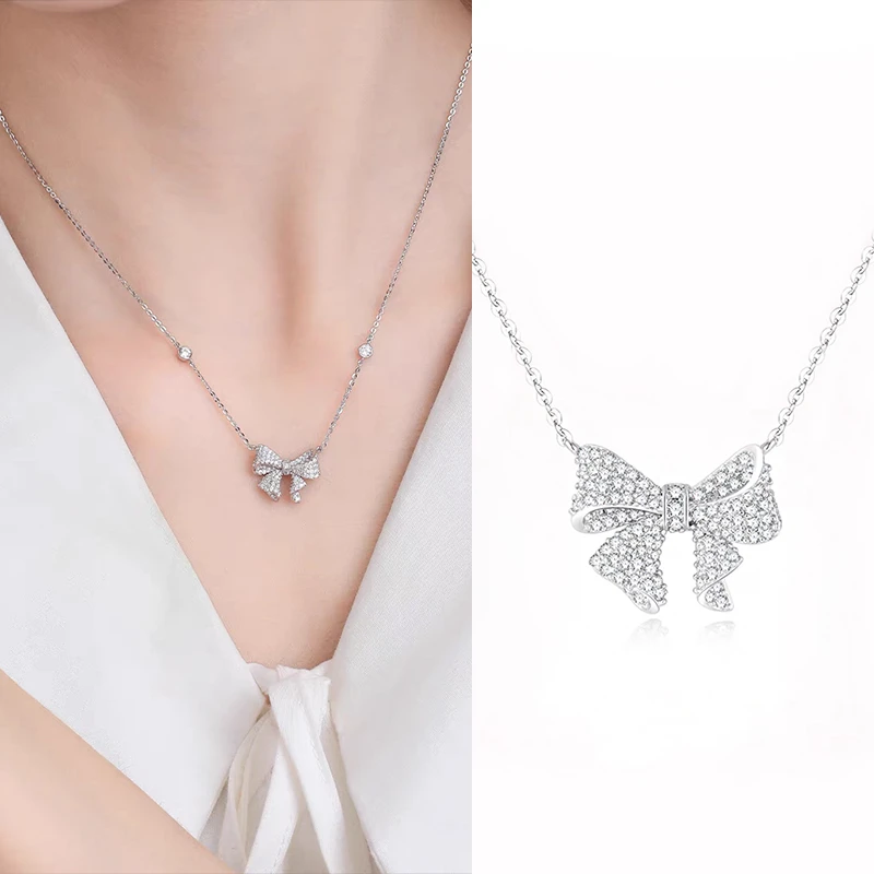 蝴蝶结项链百搭简约新款项链百搭珍珠项链