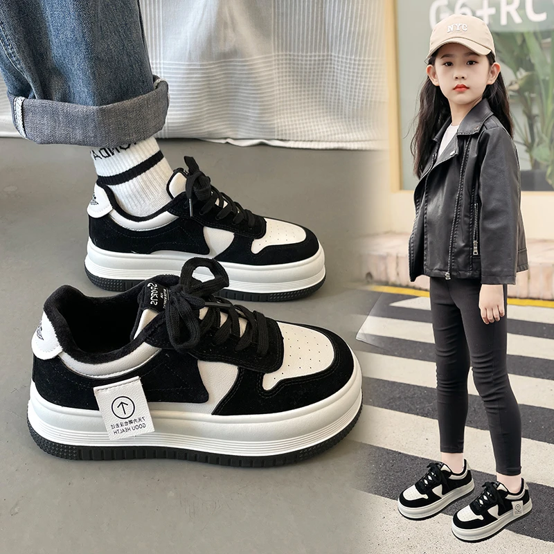 ABC儿童运动鞋春秋款宝宝鞋子春季低帮板鞋鞋黑白百搭韩版小白鞋