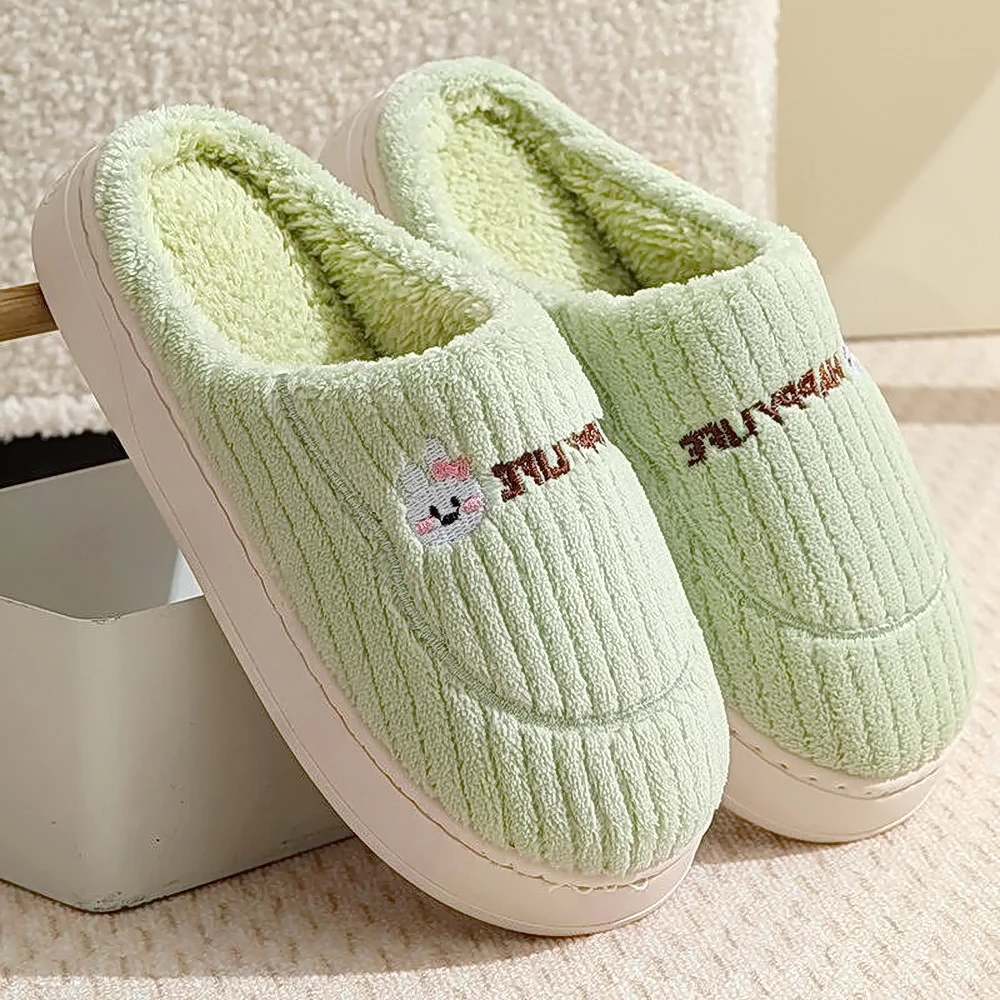 棉拖鞋女秋冬季室内家居家防滑厚底可外穿踩屎感保暖情侣男毛毛绒