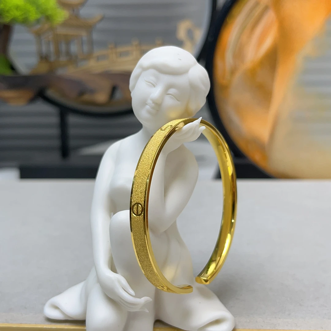 足银手镯 开口卡家磨砂一字镯 经典气质百搭时尚轻奢款