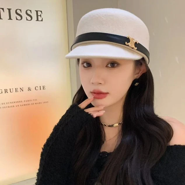 ins 秋冬显脸小羊毛贝雷帽女毛呢鸭舌骑士帽英伦时尚马术帽蓓蕾帽
