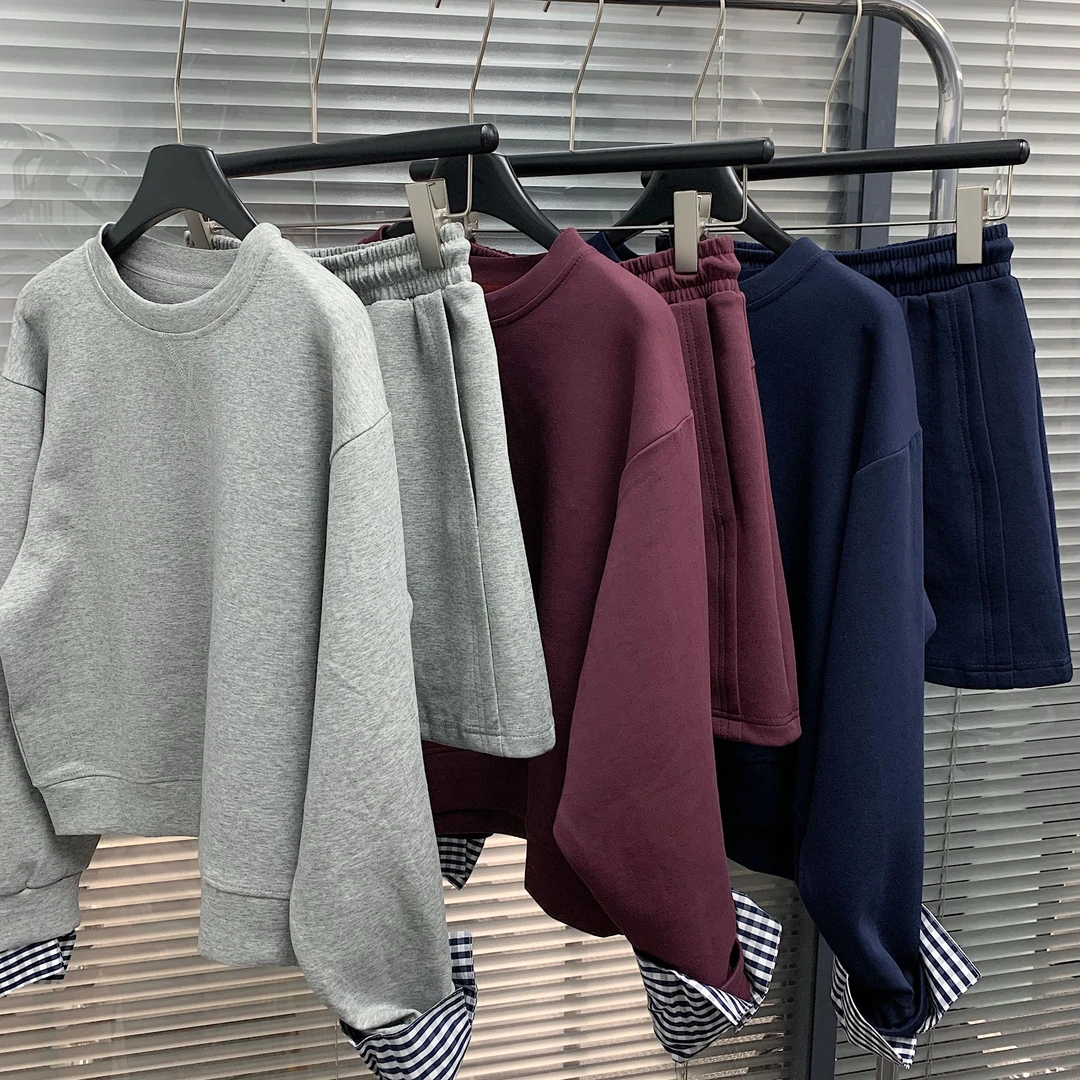 okk！早秋韩版拼接两件套卫衣裙套装女