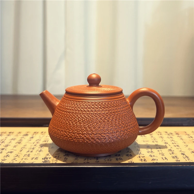 陶一茶器【跳刀石瓢壶130cc】紫砂壶原矿朱泥手拉壶功夫茶具泡茶壶