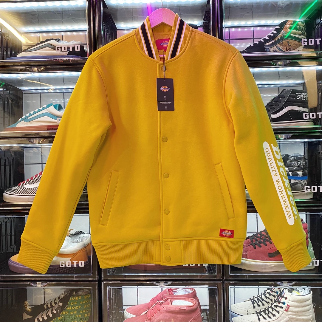 姜黄色 字母印花简约时尚休闲潮流棒球服外套 男女同款