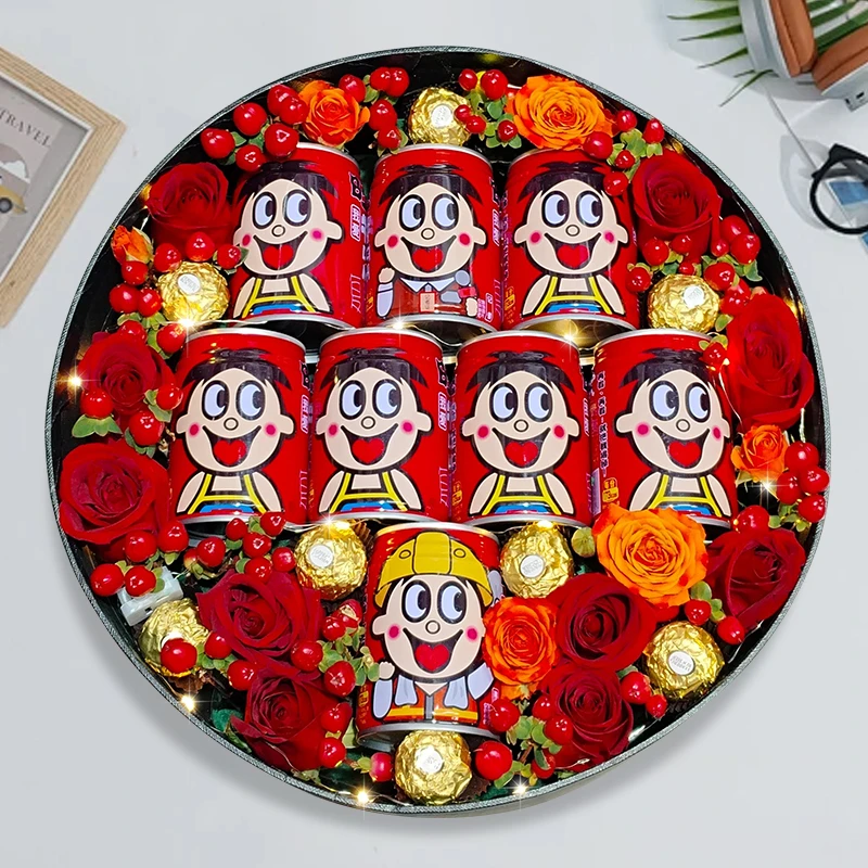 WZ牛奶礼盒花束成品生日礼物水果鲜花速递同城配送店