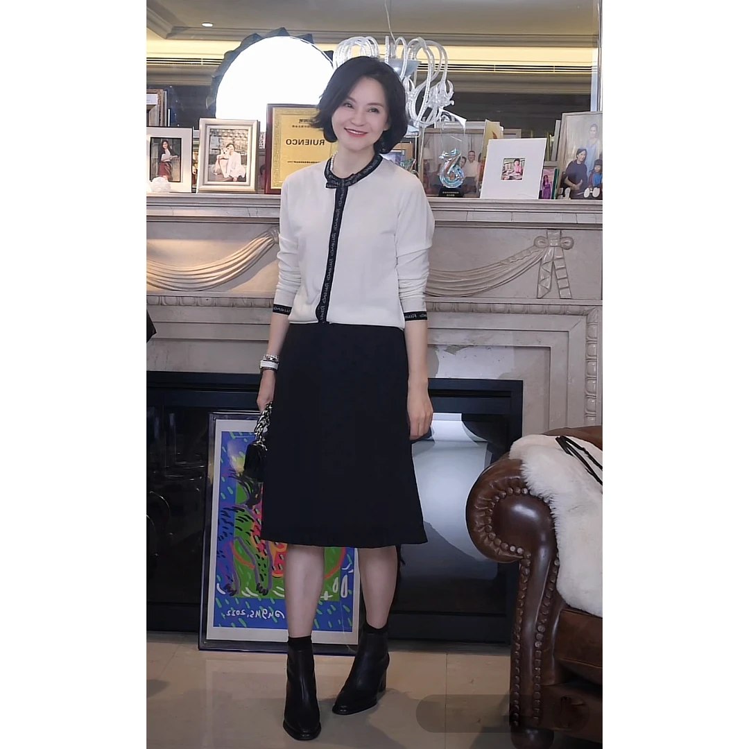 woshimojie 浪漫波尔卡植绒波点下摆荷叶花边抽褶灵动的小A半裙