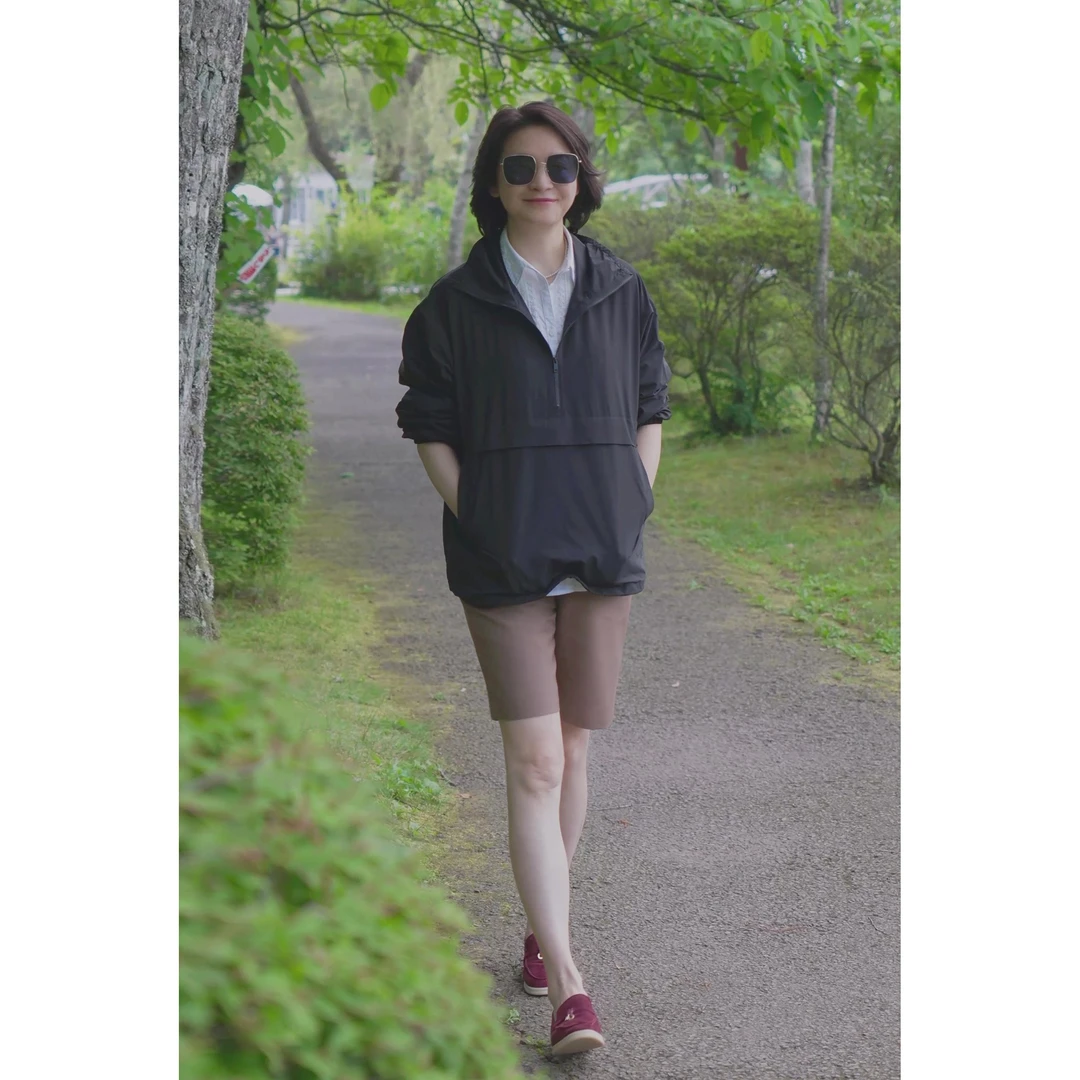 RuienCo. 港岛半山 时尚休闲宽松舒适防晒翻立领半开襟夹克上衣