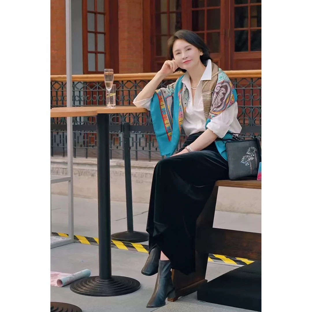 我是摩羯 锦绣安宁 万针水溶绣花翻领长袖工字褶通勤夏棉衬衫