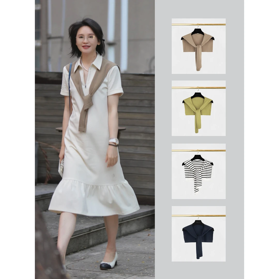 我是摩羯 搭配大师 2股45支羊毛叠穿法式披肩空调房办公室小坎肩