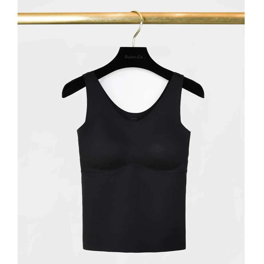 我是摩羯 恒温保暖 磨毛美背无痕保暖带胸垫文胸一体背心打底