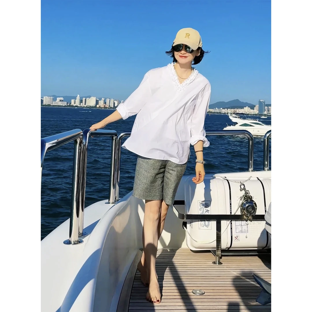 我是摩羯 佩格后花园 鲁泰万姿60支长绒棉花边领春夏长袖衬衫