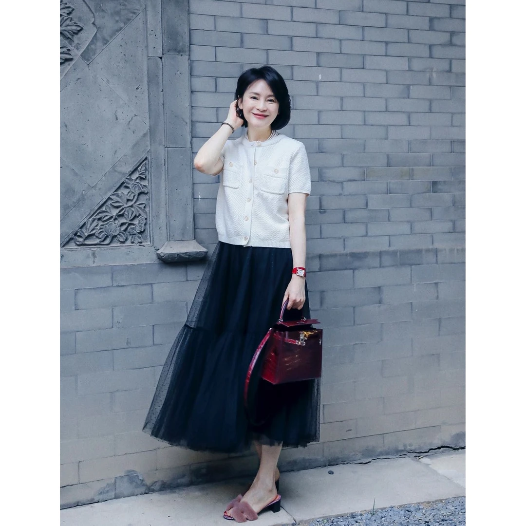 我是摩羯 奶油泡芙 好彩双32支精梳棉小香风菠萝纹秋针织开衫