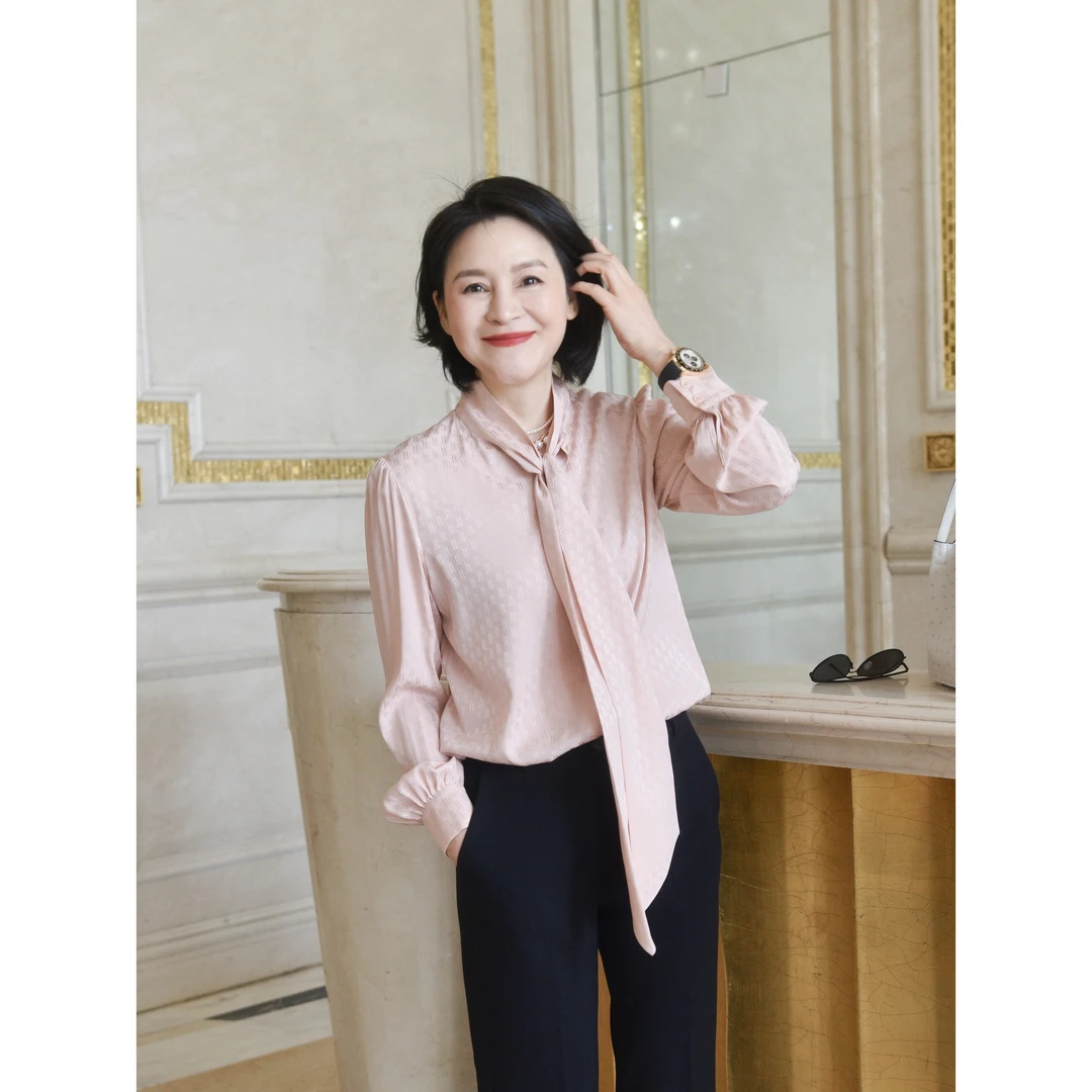 我是摩羯  限量大女主系列 20MM真丝弹力6A级桑蚕丝春夏飘带衬衫