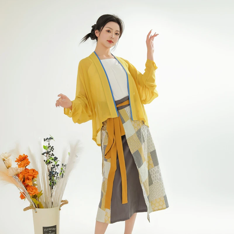 汉服  宋制三件飞机袖旋裙夏季