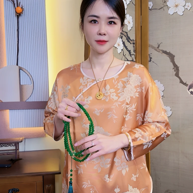 【新款高定】新款中国风睡衣 宽松睡衣女 新中式提花家居服两件套装