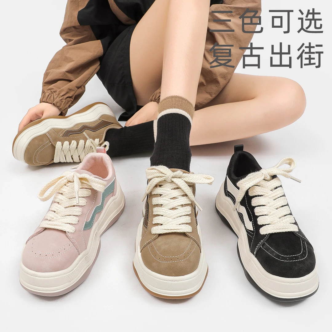 人本春季面包鞋百搭学生厚底女大头鞋潮sp-10879