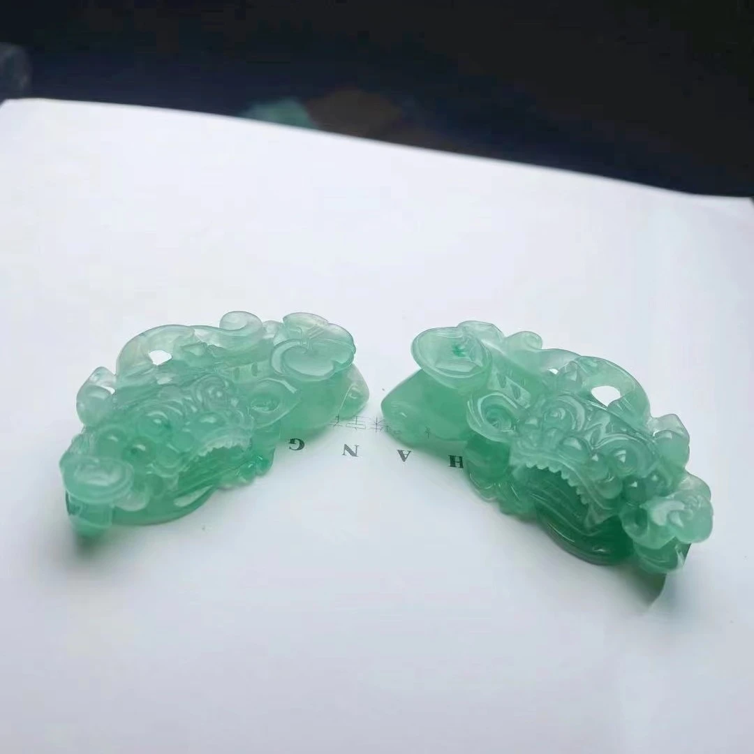 【云岭贡玉】天然玉石非洲翠冰飘貔貅吊坠挂件 多样性发其一
