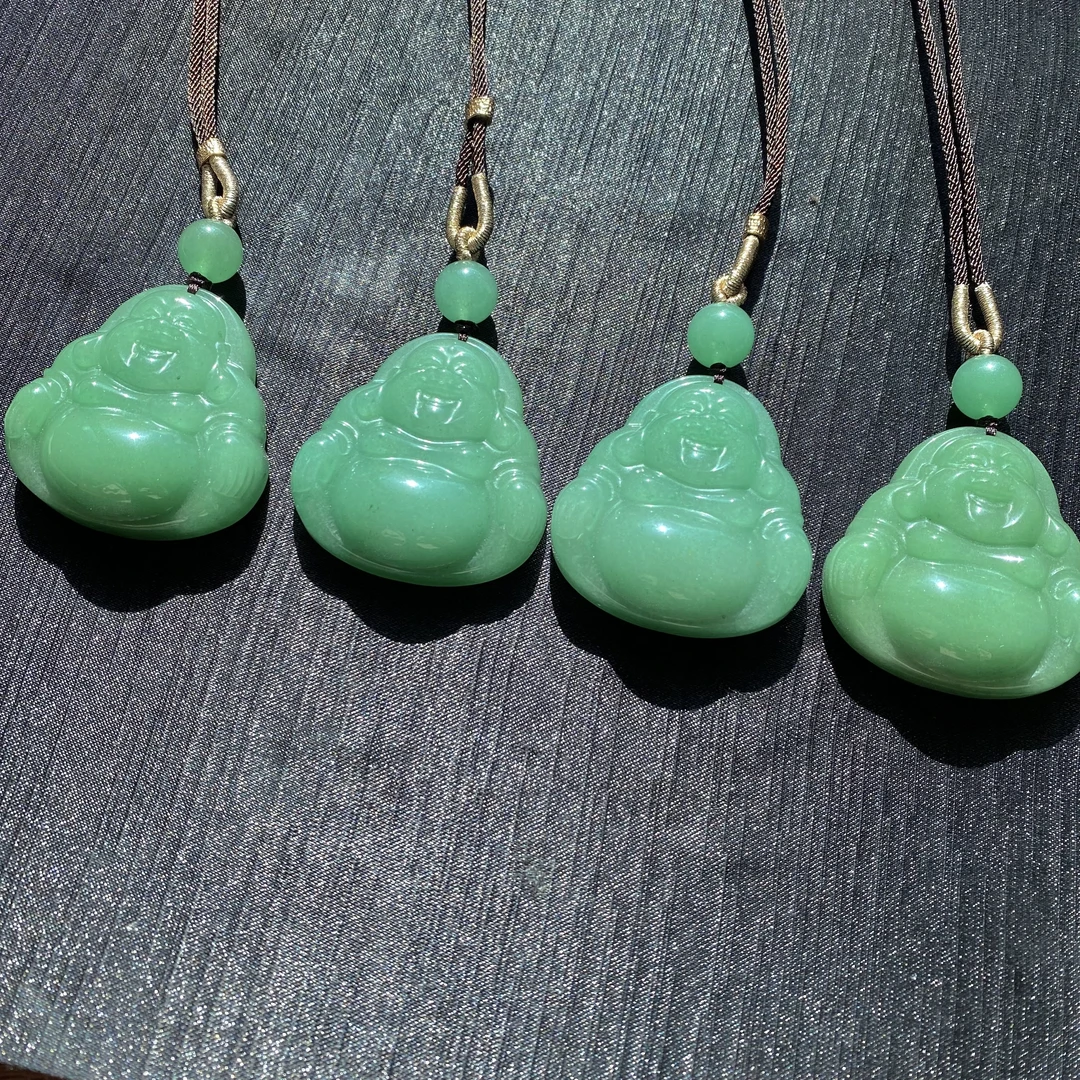 【云岭贡玉】天然A货独龙玉苹果绿大佛公满绿吊坠 多样性发其一