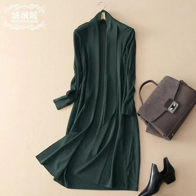 130-160新款女装针织长款外套