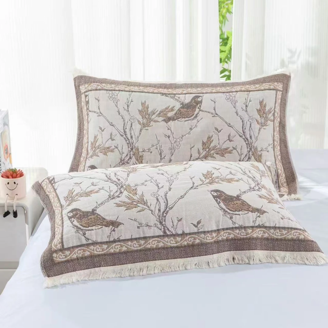 【喜上眉】52*75cm加大纱布枕巾舒适亲肤柔软一对装 四季可用